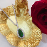 925 Silver Emerald Necklace Pendant for Women Punk Origin Chains Necklaces