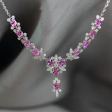 Pink Diamond Butterfly Necklace for Women