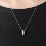 Ring Pendant Necklace Silver Long Chain Pendant Jewelry Men/Women