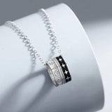 Ring Pendant Necklace Silver Long Chain Pendant Jewelry Men/Women