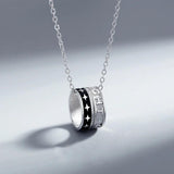 Ring Pendant Necklace Silver Long Chain Pendant Jewelry Men/Women