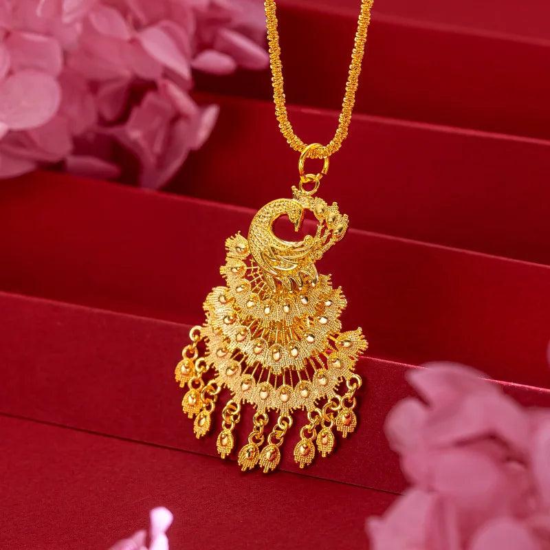 Vintage Phoenix Pendant Necklace 999 Wedding Bridal Jewelry