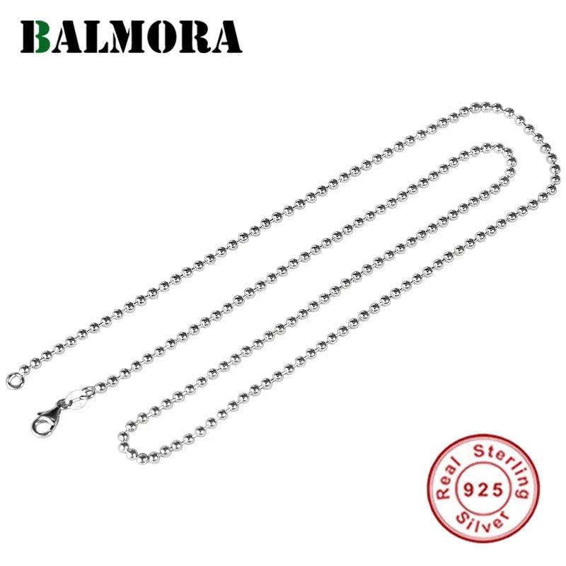 925 Sterling Silver Beads Chain Long Necklace for Women Men 18-34 inch