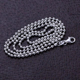 925 Sterling Silver Beads Chain Long Necklace for Women Men 18-34 inch
