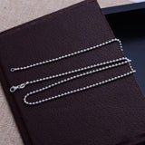 925 Sterling Silver Beads Chain Long Necklace for Women Men 18-34 inch