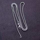 925 Sterling Silver Beads Chain Long Necklace for Women Men 18-34 inch
