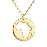 925 Silver 18k Africa Map Necklace Dainty Hollow Pendant