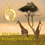 925 Silver 18k Africa Map Necklace Dainty Hollow Pendant