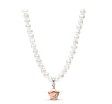 925 Sterling Silver Five-Star Pearl Pan Necklace