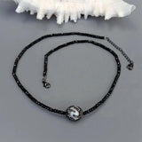 KKGEM Spinel Pearl Crystal Pave Necklace Gemstone Jewelry