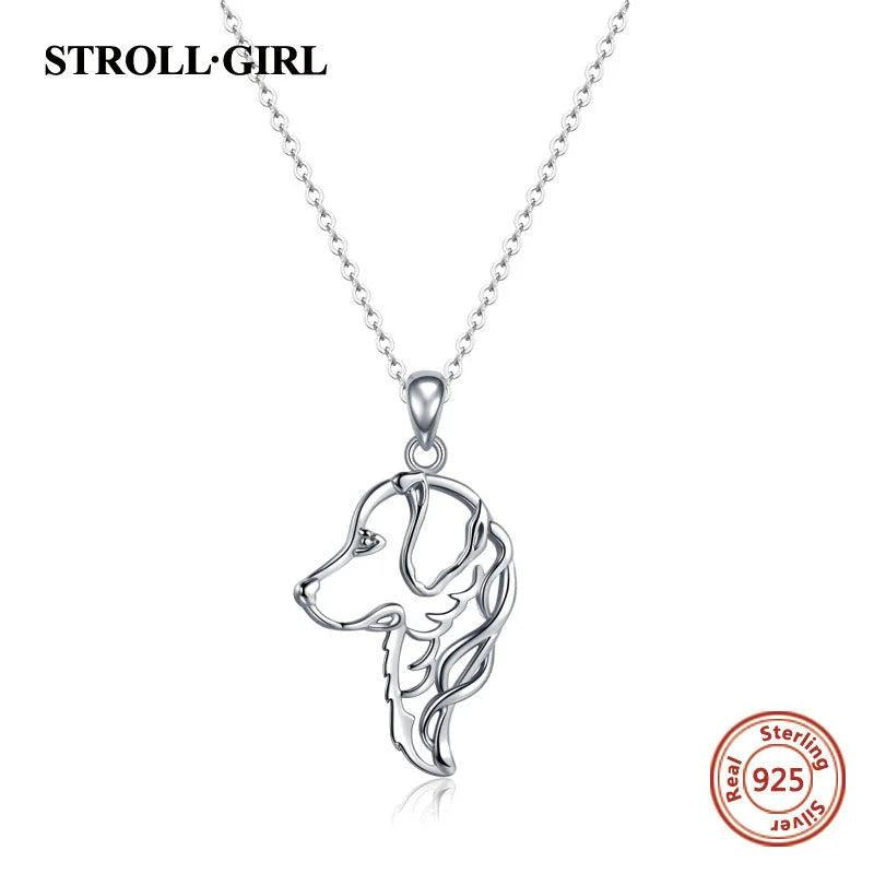 Strollgirl 925 Silver Golden Retriever Necklace Gift