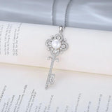 Key Pendant Necklace Women 925 Silver