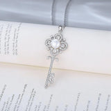 Key Pendant Necklace Women 925 Silver