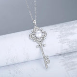 Key Pendant Necklace Women 925 Silver