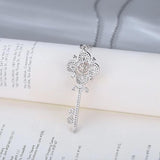 Key Pendant Necklace Women 925 Silver