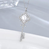Key Pendant Necklace Women 925 Silver