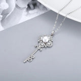 Key Pendant Necklace Women 925 Silver