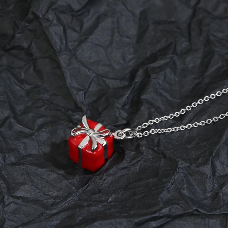 925 Silver Woman Box Necklace Light Jewelry