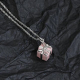 925 Silver Woman Box Necklace Light Jewelry