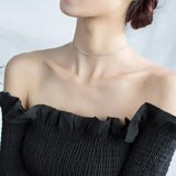 925 Sterling Silver CZ Stone Tennis Choker Necklace