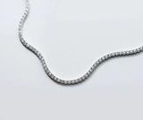 925 Sterling Silver CZ Stone Tennis Choker Necklace