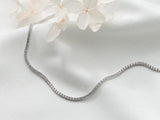 925 Sterling Silver CZ Stone Tennis Choker Necklace
