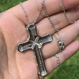925 Silver Cross Pendant Cubic Zirconia Necklace For Lover
