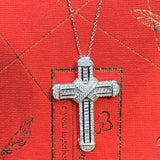 925 Silver Cross Pendant Cubic Zirconia Necklace For Lover