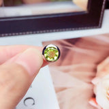 925 Silver Peridot Gemstone Pendant Women Necklace Fine Jewelry