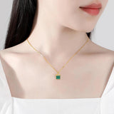 925 Silver Malachite Pendant Necklace for Women