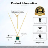 925 Silver Malachite Pendant Necklace for Women