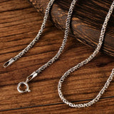 1.5mm Silver Weave Chain Necklace Women S925 Sterling Silver Pendant