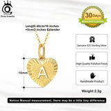 Sterling Silver Heart Necklace with Initial Layered Design