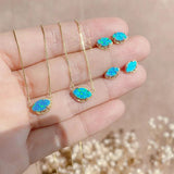 925 Silver Opal Necklace Quiet Forest Olive Pendant