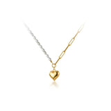Baroque Pearl Chain Heart Pendant Necklace 925 Sterling Silver