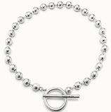 Electroplating 925 Silver Bead Necklace Holiday Jewelry
