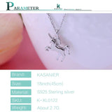 925 Silver Unicorn Pendant Necklace Bohemia Style Jewelry