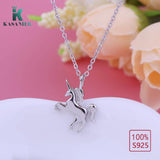 925 Silver Unicorn Pendant Necklace Bohemia Style Jewelry