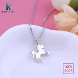 925 Silver Unicorn Pendant Necklace Bohemia Style Jewelry