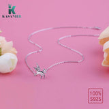 925 Silver Unicorn Pendant Necklace Bohemia Style Jewelry