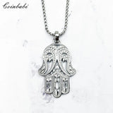 Hand of Fatima 925 Sterling Silver Pendant Necklace