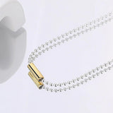 925 Silver Bead Chain Choker Necklace Trending Jewelry