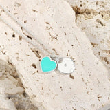 Double Heart Enamel Necklace S925 Sterling Silver Classic Womens Jewelry