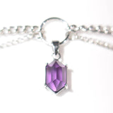 Amethyst Hexagonal Column Necklace Natural Crystal Pendant Multi-layer