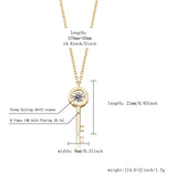 925 Silver Key Pendant Iced Zircon Necklace Women's Jewelry Gift