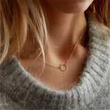 Circle Necklace Jewelry Filled Choker Pendants Collier Femme Kolye Collares