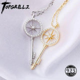 925 Sterling Silver Pendant Iced Zircon Charm Necklace Women Jewelry Gift