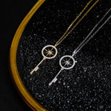 925 Sterling Silver Pendant Iced Zircon Charm Necklace Women Jewelry Gift