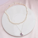 Baroque Pearl 925 Silver Choker Necklace Layer Pendant