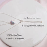 Baroque Pearl 925 Silver Choker Necklace Layer Pendant